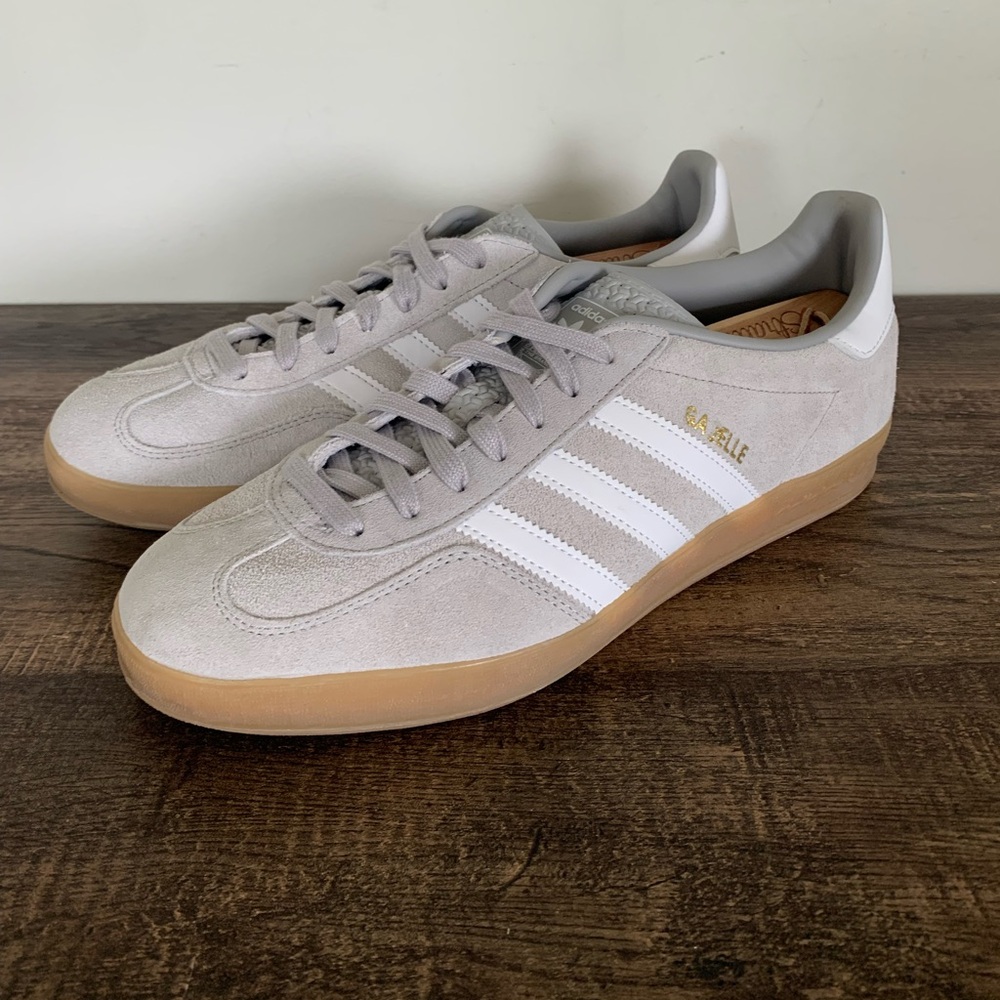 Adidas Gazelle Indoor Grey White Gum Suede Sneakers Mens 11 - Picture 1 of 9